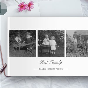 Family History Photo Book Template | PowerPoint Template | Ancestry Genealogy Remembrance | Simple clean elegant design
