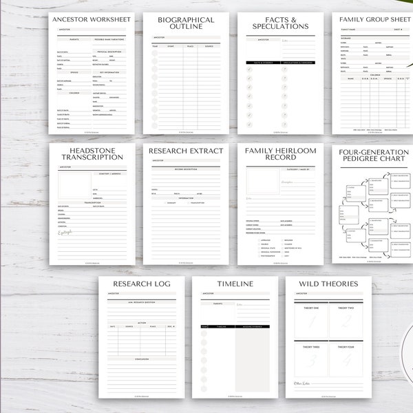 Family History Worksheet Bundle | Worksheets | PDF | Genealogy | Seashell