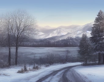 Vintage Winter Scene - DOWNLOAD IMMEDIATO