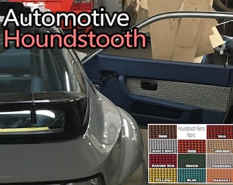 Auto repair door dash HOUNDSTOOTH Fabric for Automotive Interior Upholstery: High-Quality, Durable, & Retro Racing-Inspired Colors, DURABLE