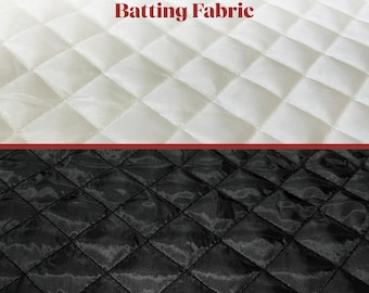 Polyester Quilted Batting Fabric 58" Wide Padded 2x2 Quilted Diamond for Vests, Light Upholstery, Sewing Projects, Jacket Liner Fabric