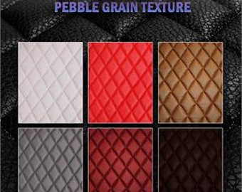 Vinyl Grain Texture Quilted Foam Fabric 2"x3" Diamond With 3/8" Foam Backing Upholstery 52" Wide Sold by the yard automotive headliner seat