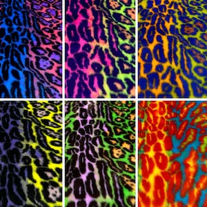Faux Fur Animal Long Pile Fabric 58&quot;W / Continuous Yard (Neon Leopard) Soft & Plush Craft Supplies DIY, Apparel, Costume, Fur Coat, Fursuit