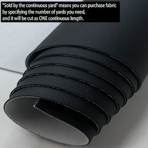 Black Flex Automotive Vinyl 2-Way Stretch (32oz per Yard) PU Faux Leather Fabric, UV Protected, Ideal for General Upholstery, Seats, Dash image 4