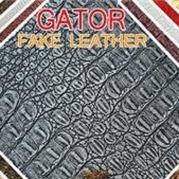 Vinyl Fabric Crocodile embossed Gator Alligator Fake Leather Motorcycle Boats Automotive seat wallcover Upholstery 54"Wide Sold by the Yard