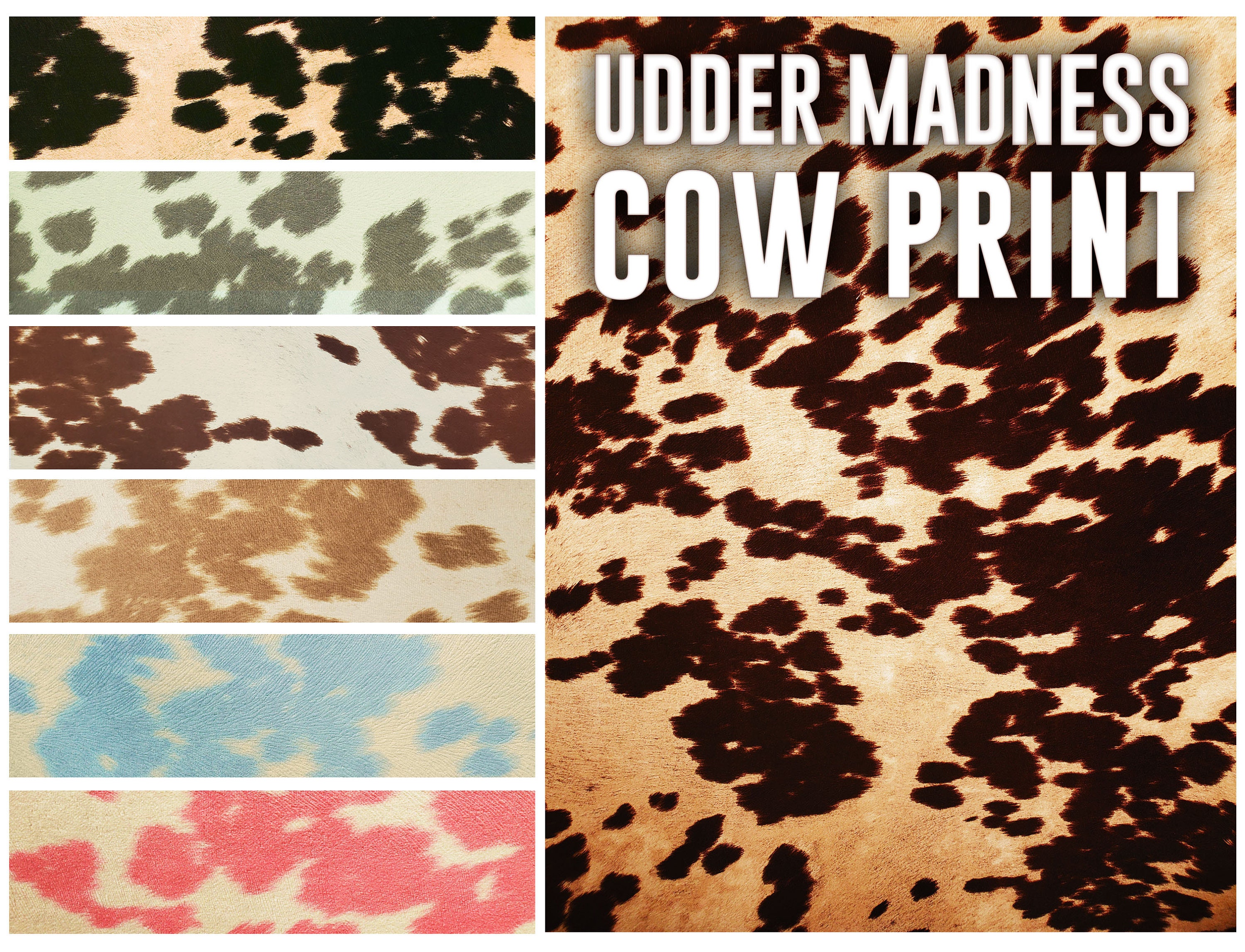 Suede Velvet Cow Print Udder Madness Upholstery Fabric 54 Wide Sold by The  Yard (Deep Copper Cream)