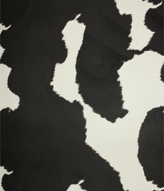 Suede Velvet Cow print fabric Udder Madness Upholstery BLACK / 54 Wide /  Sold By The Yard