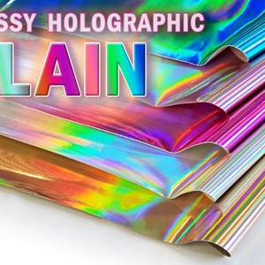 Vinyl Upholstery Plain Hologram iridescent holographic Glossy Smooth Fabric 54&quot; Wide Sold By continuous Yard for purse shoe bow .70mm thick