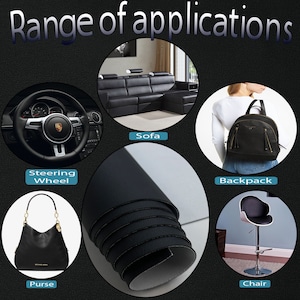 Black Flex Automotive Vinyl 2-Way Stretch (32oz per Yard) PU Faux Leather Fabric, UV Protected, Ideal for General Upholstery, Seats, Dash image 5