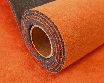 ORANGE SYNERGY Suede Headliner Fabric w 1/8" Foam Back – Automotive Ceiling & Sunroof Replacement Soft Interior Look Auto Restoration