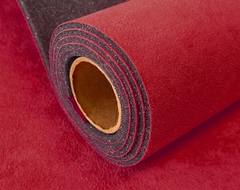 RED SYNERGY Suede Headliner Fabric w 1/8" Foam Back – Automotive Ceiling & Sunroof Replacement Soft Interior Look Auto Restoration