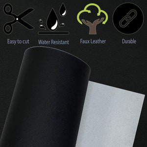 Black Flex Automotive Vinyl 2-Way Stretch (32oz per Yard) PU Faux Leather Fabric, UV Protected, Ideal for General Upholstery, Seats, Dash image 8