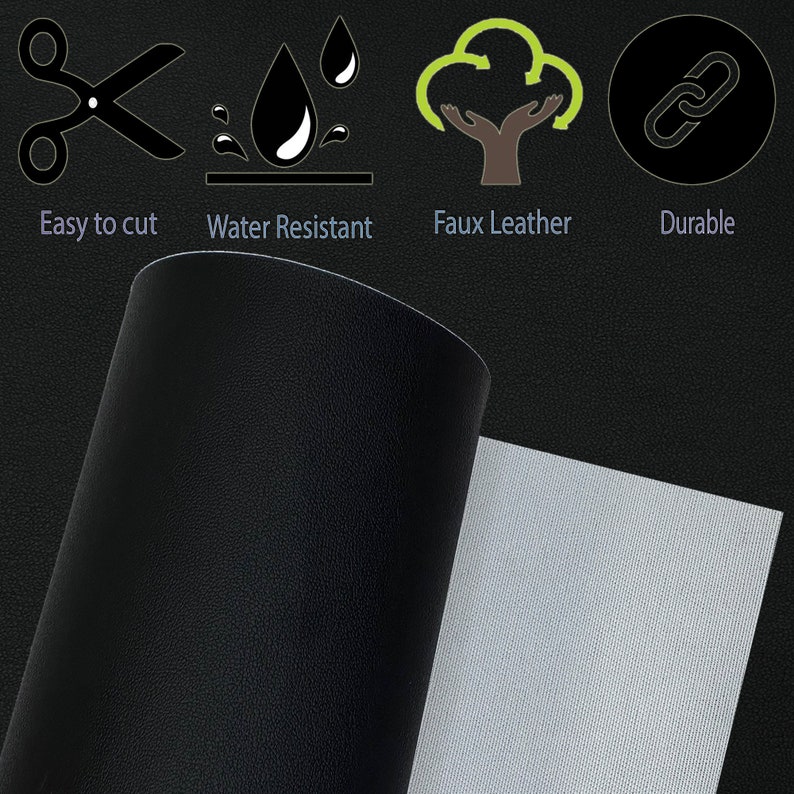 Black Flex Automotive Vinyl 2-Way Stretch (32oz per Yard) PU Faux Leather Fabric, UV Protected, Ideal for General Upholstery, Seats, Dash image 8