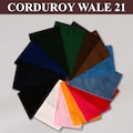 Fine Corduroy Fabric 21 Wale Apparel 140-150GSM Solid Color 58"W 100% Cotton Egyptian Yarn Stripe Texture Soft & Lightweight -Yard/Sample
