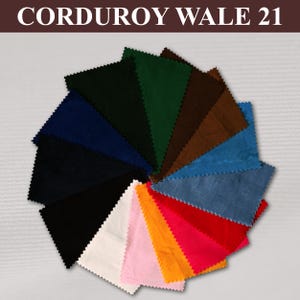 Corduroy Fabric 21 Wale Apparel 140-150GSM Solid Color Continuous Yard 58&quot;W 100%Cotton-Egyptian Yarn Stripe Texture Soft & Lightweight Warm