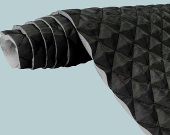 BLACK Polyester Quilted Batting Fabric 58" Wide Padded 2x2 Quilted Diamond for Vests, Light Upholstery, Sewing Projects, Jacket Liner Fabric