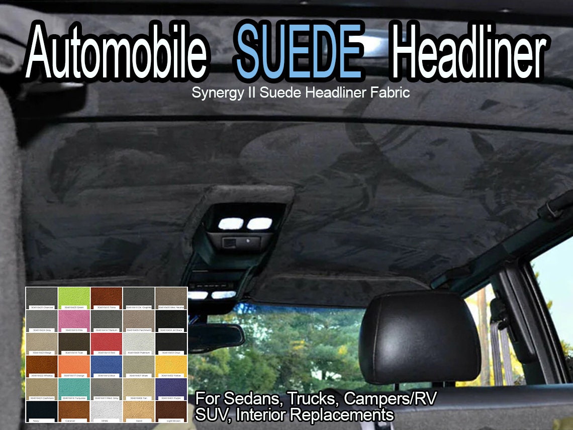 Premium SYNERGY2 Suede AUTOMOTIVE HEADLINER Fabric With 1/8th Foam Backing  for Car Ceiling and Sunroof Lining Replacement, Tech Accessories 