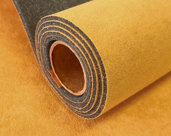 YELLOW SYNERGY Suede Headliner Fabric w 1/8" Foam Back – Automotive Ceiling & Sunroof Replacement Soft Interior Look Auto Restoration