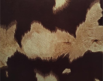 Wildleder Samt BIG COW BROWN Print Fabric Euter Madness Polsterung Sitzjacken, Taschen, Western Sofas / 54 "W / verkauft durch den laufenden Meter