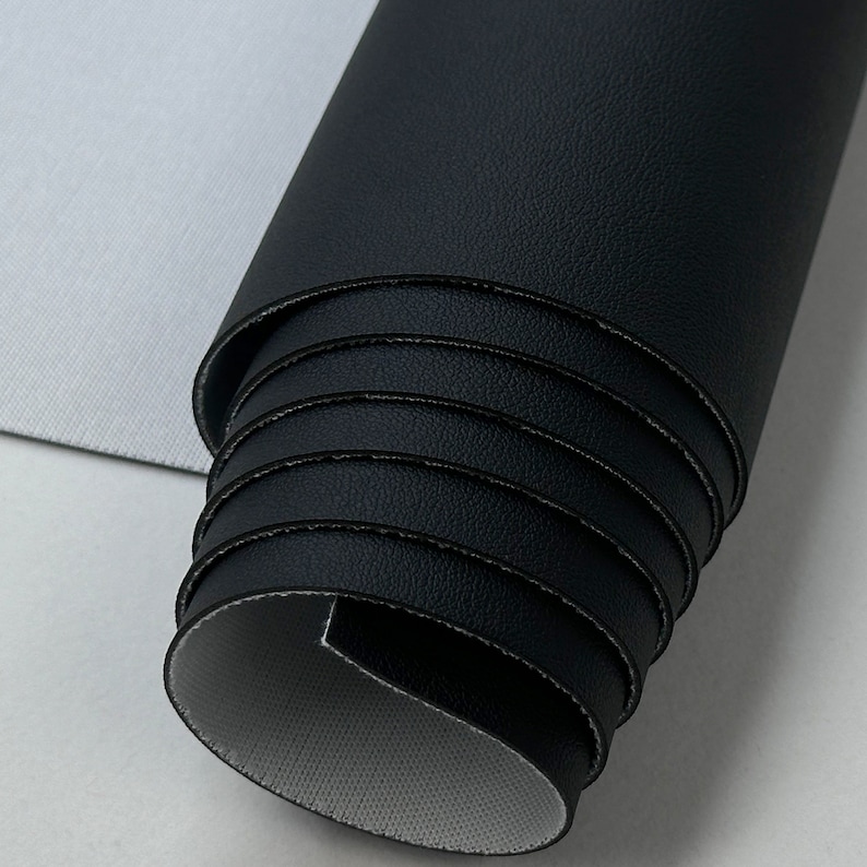Black Flex Automotive Vinyl 2-Way Stretch (32oz per Yard) PU Faux Leather Fabric, UV Protected, Ideal for General Upholstery, Seats, Dash image 1