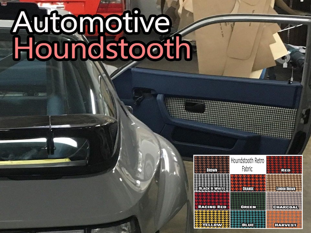 Vintageinspired HOUNDSTOOTH Fabric for Automotive Interior Upholstery