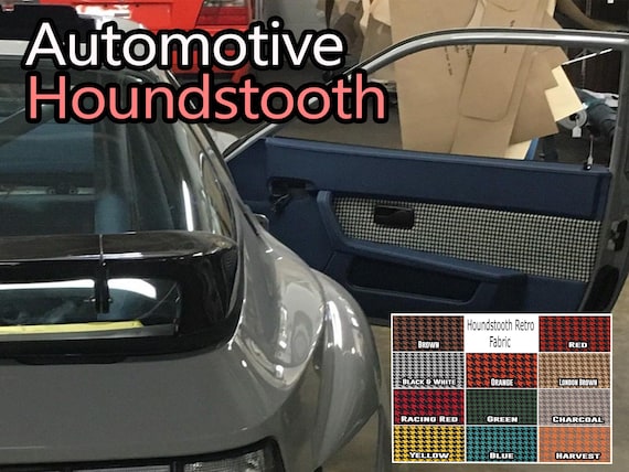 Auto repair door dash HOUNDSTOOTH Fabric for Automotive Interior Upholstery: High-Quality, Durable, & Retro Racing-Inspired Colors, DURABLE