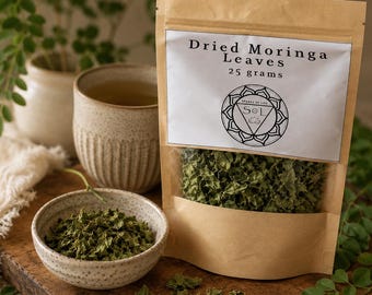 Dried Moringa Oleifera Leaves | Loose Leaf Dried Moringa Tea | Dried Drumstick Leaves | Natural Wellness Herb | Herbal Apothecary Gift