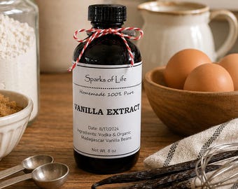 Homemade Vanilla Extract | Pure Madagascar Vanilla Bean Extract | Small Batch Baking Vanilla | Handcrafted Vanilla Gift | Gourmet Baking