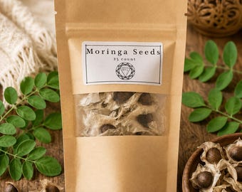 Moringa Oleifera Seeds | Moringa Seeds for Planting | 25 Homegrown Drumstick Tree Seeds | Backyard Grown Moringa Oleifera Seed Pack