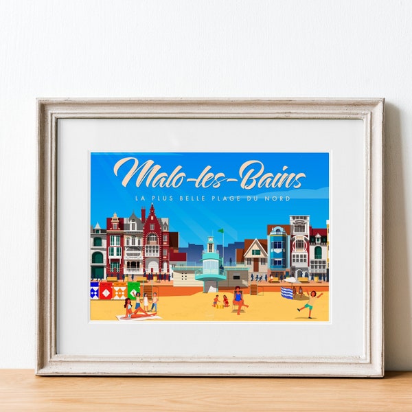 Poster Malo Les Bains - The Most Beautiful Beach in the North - landscape