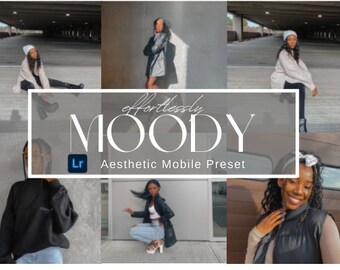 LIGHTROOM Presets mobile |Effortlessly Moody| Dark Aesthetic, Clean, Natural, Lifestyle and Fashion Influencer, Brown skin, Seriah Alexus