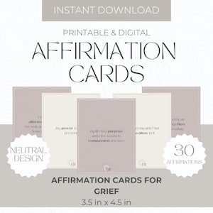 Cartes d'affirmation pour le deuil à imprimer, cartes d'affirmation de la sympathie, deuil, guérison, cadeau de soutien et de réconfort pour le deuil, cadeaux de deuil