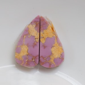 Rare Pink Phosphosiderite Pair Cabochon, Natural High Quality Pink Phosphosiderite Stone, Designer Phosphosiderite Matched Pair Stone #10649