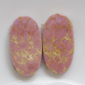 Rare Pink Phosphosiderite Pair Cabochon, Natural High Quality Pink Phosphosiderite Stone, Designer Phosphosiderite Matched Pair Stone #10661