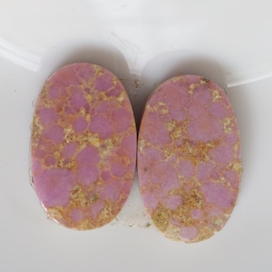 Rare Pink Phosphosiderite Pair Cabochon, Natural High Quality Pink Phosphosiderite Stone, Designer Phosphosiderite Matched Pair Stone #10659