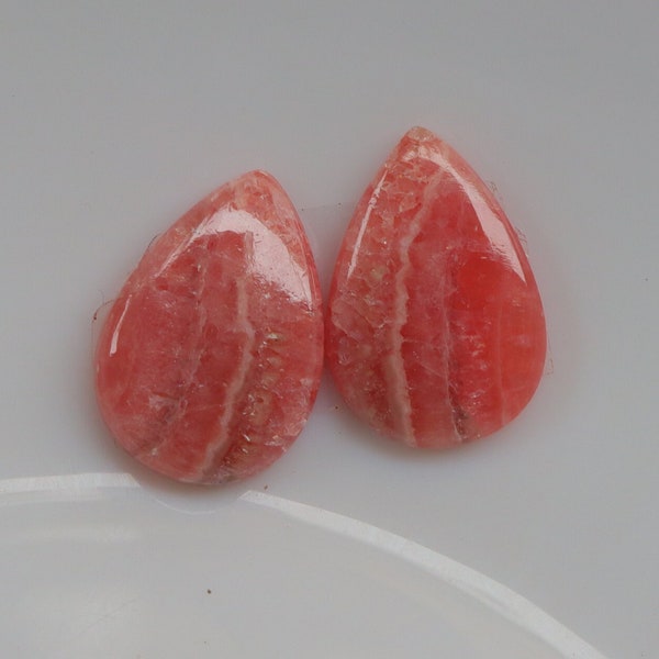 A+ Rhodochrosite Pair Cabochon, Natural Rhodochrosite Pair Cabochon, Loose Stone For Jewelry, Handmade Polish, Earring Stone, Crystal #5425