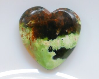 Cabochon di cuore di calcedonio cromato, pietra preziosa di calcedonio di cromo naturale per realizzare gioielli, pietra sciolta, pietra pendente, cabochon di cuore #6339