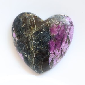 Designer Stichtite Heart Cabochon, Purple Stichtite Gemstone, Natural Stichtite Gemstone, Stichtite Crystal For Jewelry, Flatback Stone#8106