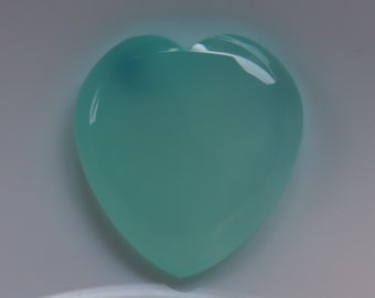 Cabochon cuore di calcedonio blu acqua, pietra preziosa di calcedonio blu acqua naturale per realizzare gioielli, pietra pendente, pietra sciolta, cristallo #6301