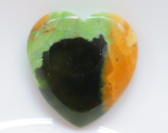 Cabochon di cuore di calcedonio cromato, pietra preziosa di calcedonio di cromo naturale per realizzare gioielli, pietra sciolta, pietra pendente, cabochon di cuore #6332