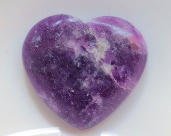 Purple Lepidolite Heart Cabochon, Natural Purple Lepidolite Gemstone, Loose Stone For Jewelry Making, Pendant Stone, Healing Stone #6359