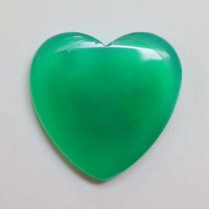 Green Onyx Heart Cabochon, Natural Green Onyx Gemstone For Making Jewelry, Pendant Stone, Loose Stone, Green Onyx Crystal, Cabochon #7315