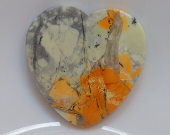 Maligano Jasper Heart Cabochon, Natural Maligano Jasper Gemstone For Making Jewelry, Loose Stone, Pendant Stone, Maligano Jasper Heart #6454