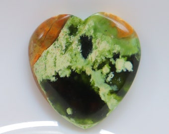 Cabochon di cuore di calcedonio cromato, pietra preziosa di calcedonio di cromo naturale per realizzare gioielli, pietra sciolta, pietra pendente, cabochon di cuore #6334