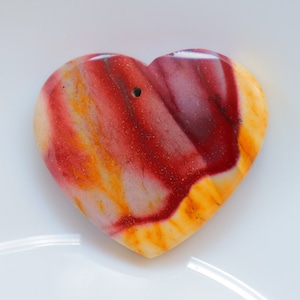 Mookaite Jasper Heart Cabochon, Natural Mookaite Heart, Loose Heart For Jewelry, Pendant Stone, Healing Crystal, Mookaite Jasper Heart #6866