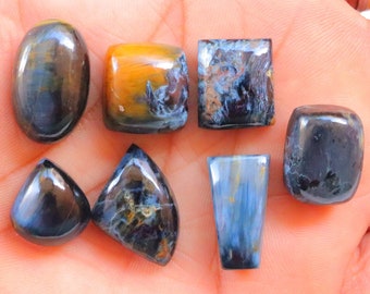 7 Pieces Lot, Pietersite Cabochon, Natural Pietersite Gemstone For Making Jewelry, Pendant Stone, Loose Stone, Pietersite Cabochon #4549