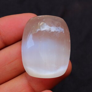 White Selenite Cabochon, Natural White Selenite Gemstone For Making Jewelry, Pendant Stone, Loose Stone, White Selenite Crystal, #3109