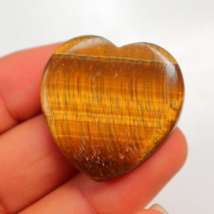 Tiger Eye Heart Cabochon, Natural Tiger eye stone for making jewelry, Brown Tiger stone, Pendant Stone, Loose Stone, Healing Gemstone #6275