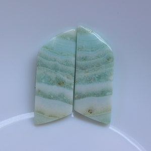Saturn Chalcedony Pair Cabochon, Natural Saturn Chalcedony Gemstone For Making Jewelry, Loose Stone, Pendant Stone, Cabochon Stone #6620