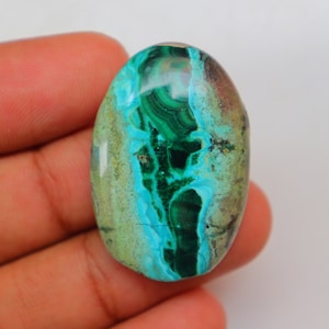 Chrysocolla Malachite Cabochon, Natural Chrysocolla Malachite Gemstone Loose Stone For Jewelry Making, Pendant Stone, Healing Crystal #3505